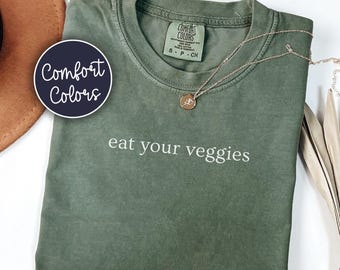 Comfort Colors® Vegan Shirt, Botanical Vegetable Vegan Gift, Cottagecore Aesthetic Veggie Tee, Produce tshirt, vegetarian gift