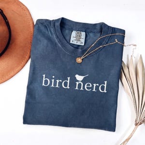 Comfort Colors Bird Nerd Shirt: Bird Watching Gift for Nature Lovers Navy