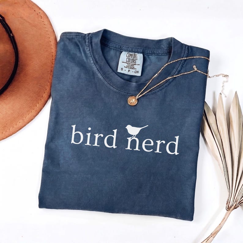 Comfort Colors Bird Nerd Shirt: Bird Watching Gift for Nature Lovers Navy