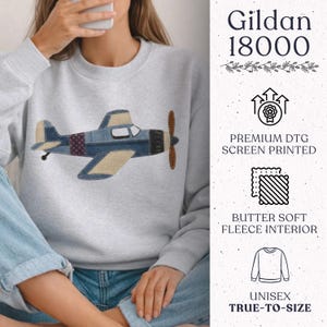 Sudadera de piloto: regalo de avión para amantes de la aviación, sudadera de cuello redondo para graduados de escuelas de vuelo, regalo para amantes de los aviones. imagen 6
