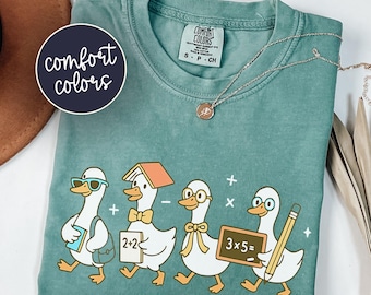 Comfort Colors Math Teacher Shirt, Silly Goose Elementary Math Tee