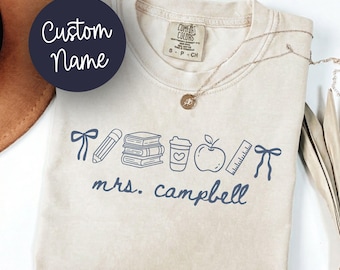 Camisa personalizada para maestros Comfort Colors®, regalo personalizado para el Día del Maestro Nuevo