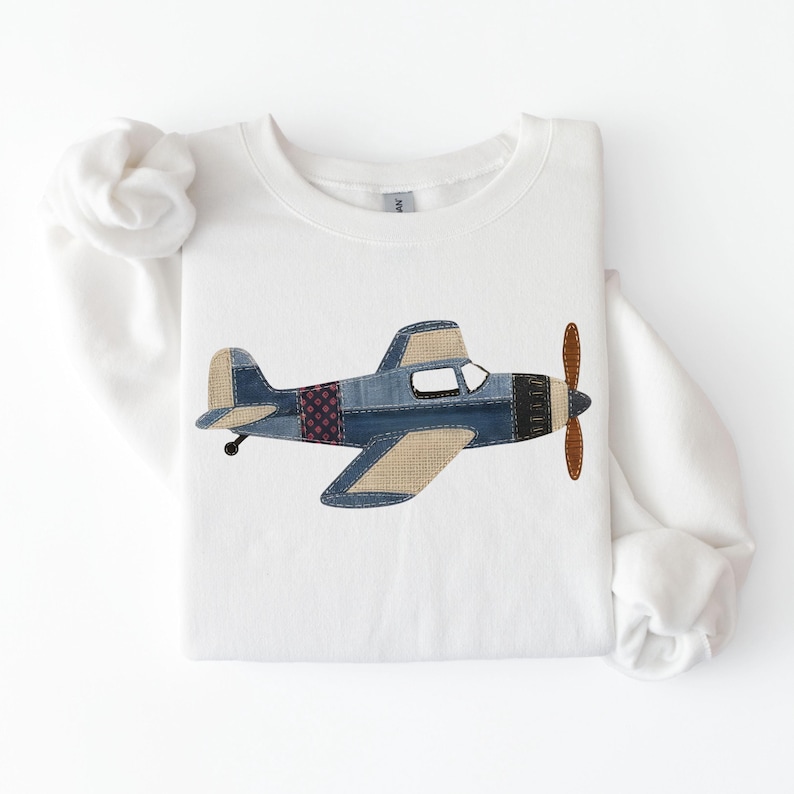 Sudadera de piloto: regalo de avión para amantes de la aviación, sudadera de cuello redondo para graduados de escuelas de vuelo, regalo para amantes de los aviones. White