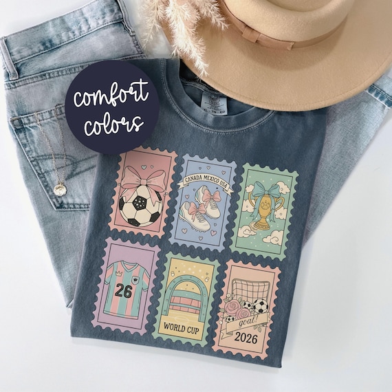 Coquette World Cup 2026 Comfort Colors® Shirt, USA Soccer Tee, Canada Mexico Gameday Top, Cute Soccer Fan T-Shirt