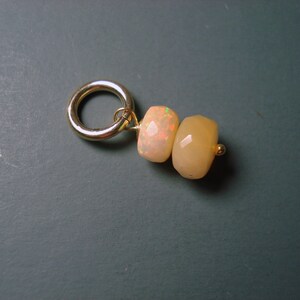 Two Opal Charm, One 5.5MM and One 6.5MM On 6MM Gold Fill Ring6 image 2