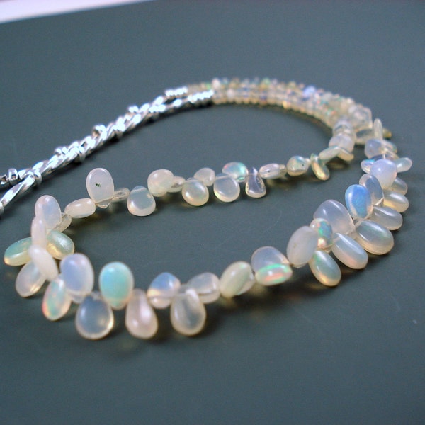 Opal Necklace Ethiopian Fire Opal Tiny Teardrops Clusters ON SALE was 149.00