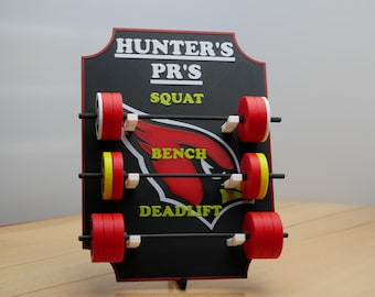 Custom PR Tracking Board: Mini Barbell Weightlifting Progress Tracker