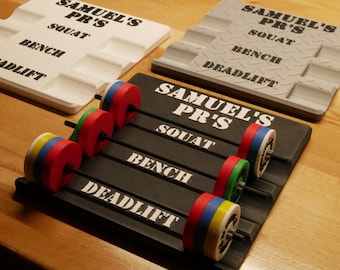 Personalisiertes Miniatur Langhantel Set: Gym PR Tracker Geschenk
