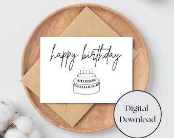 Simple Birthday Card: Printable 5x7 Digital Download