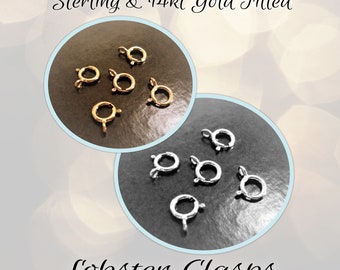 CLOSING SHOP Spring Ring Clasps Sterling Silver, 6mm, Closed Loop - Choose a Quantity