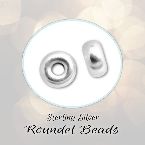 CLOSING SHOP Roundel Donut Spacer Beads Sterling Silver, 3mm diameter - Choose a Quantity
