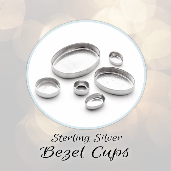 CLOSING SHOP ROUND Sterling Silver Bezel Cups, Choose 3mm, 4mm, 5mm, 6mm, or 8mm diameter