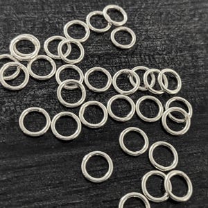 Labor Day SALE! Set of 10, Bali Closed Round Jump Rings in Sterling Silver or Gold Vermeil, 4mm, 5mm, 6mm, 7mm or 10mm, 18-21 gauge