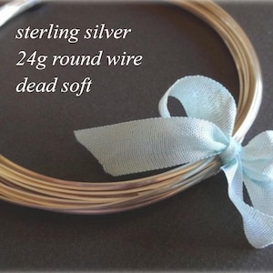 24 gauge Sterling Silver Jewelry Wire, Round, Dead Soft