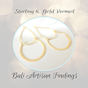 SHOP CLOSING! Bali Double Drop Chandelier, Sterling Silver or Gold Vermeil, 21.5mm x 42mm, one pair (2 pieces)