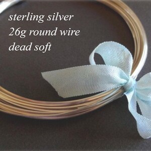26 gauge Sterling Silver Jewelry Wire, Round, Dead Soft