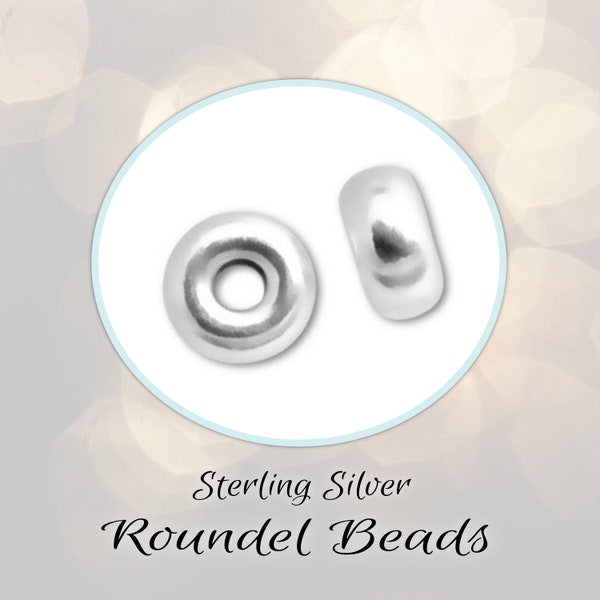 CLOSING SHOP Roundel Donut Spacer Beads Sterling Silver, 4mm diameter - Choose a Quantity