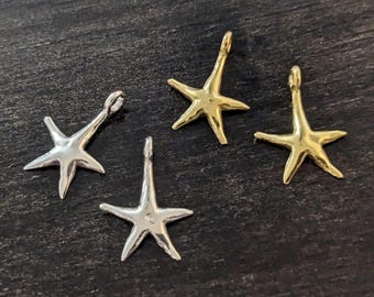 Bali Starfish Charms Gold Vermeil, 15.3x10.5mm
