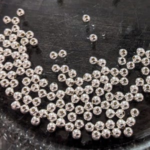 3mm Round Spacer Beads Sterling Silver Seamless (0.9mm hole)