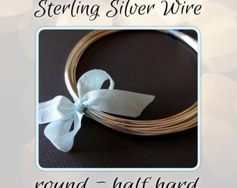 CLOSING SHOP 26 gauge Sterling Silver Wire, Round, Half HARD, solid .925 sterling - Choose a Quantity