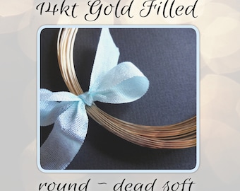 CLOSING SHOP 20 gauge 14kt Gold Filled Wire, Round, Dead Soft jewelry wire - Choose a Quantity