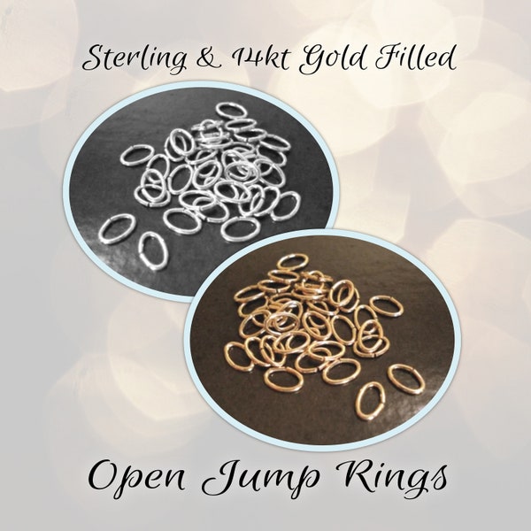 CLOSING SHOP Open Oval Jump Rings, 14kt Gold Filled, 21-19 gauge, set of 10 pieces