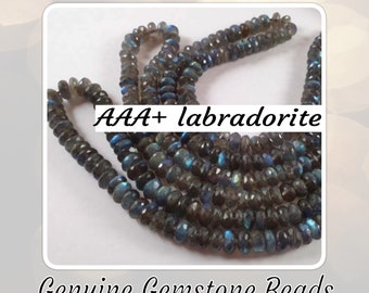 EXTRA 10% OFF AAA+ Labradorite Faceted Rondelle Beads, Choose a Size & Quantity