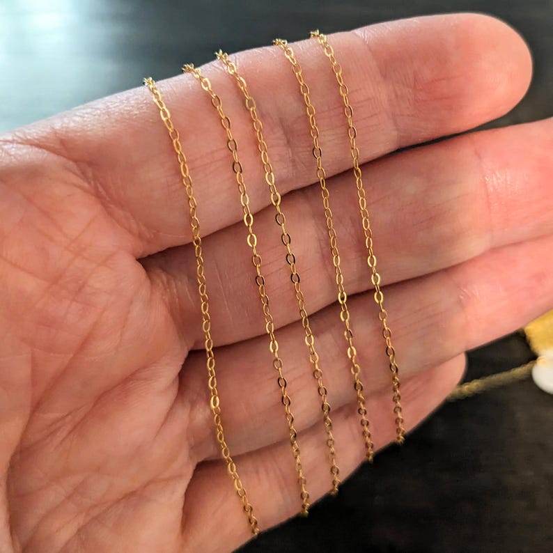 20 off ENDS SOON 14kt Gold Filled Flat Cable Chain, 18 Inches