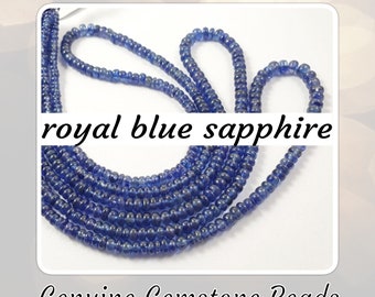 EXTRA 10% OFF Royal Blue Sapphire Gemstone Smooth Rondelle Beads, stabilized, Choose a Size & Quantity