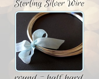 EXTRA 20% OFF remnant 2 foot 9 inches, 22 gauge Sterling Silver Wire, Round, Half HARD, solid .925 sterling silver