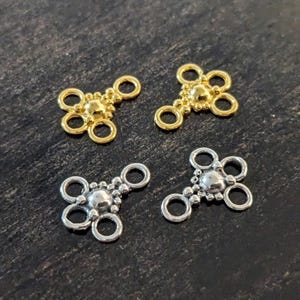 2 pcs Bali Petite Chandelier, Sterling Silver or Gold Vermeil, 11.5x14mm