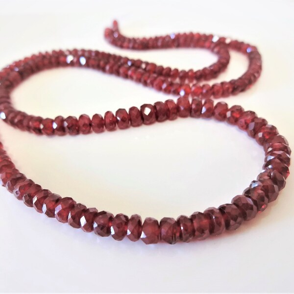 Set of 10 beads, Gorgeous LONGUIDO RED RUBY Faceted Rondelles, Various Sizes Available, rare precious gemstones, July birthstone