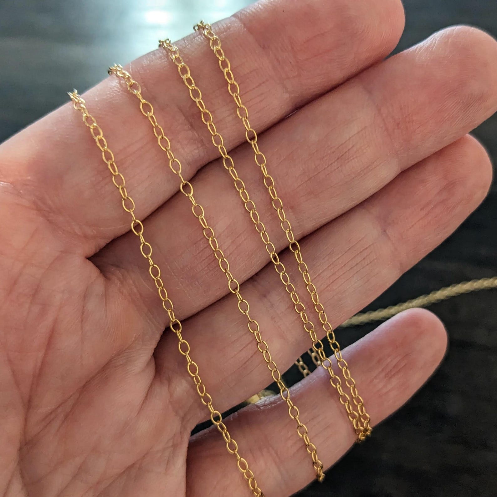 20 off EXTENDED 14kt Gold Filled Oval Cable Chain, 17 Inches Long, 1