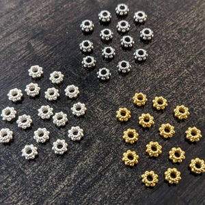 Labor Day SALE! 10 beads, Bali Rondelle Spacer Beads in Sterling or Gold Vermeil, 2.5mm x 4.5mm (1.2mm hole)