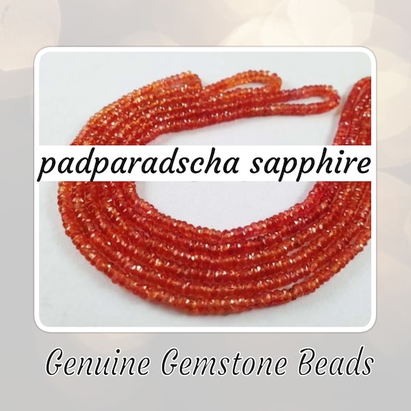 EXTRA 10% OFF AAA+ grade Padparadscha Red Sapphire Faceted Rondelles - Choose a Size