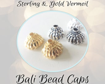 CLOSING SHOP Bali Sunflower Bead Caps Artisan-made supplies, 9.5mm x 5.5mm, Set of 2 pieces