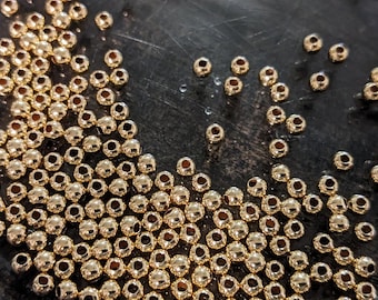 3mm Seamless Spacer Beads 14kt Gold Filled, 1.1mm hole
