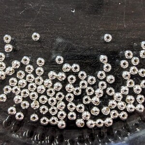 2.5mm Round Spacer Beads Sterling Silver Seamless (0.9mm hole)