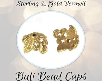 CLOSING SHOP Bali Leaf Vine Bead Caps Artisan-made supplies, 5mm x 9mm, Set of 2 pieces