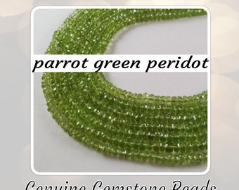 EXTRA 10% OFF AAA grade Parrot Green Peridot Gemstone Faceted Rondelles, 4-4.5mm diameter
