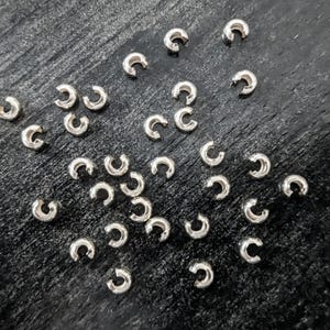 Crimp Covers Sterling Silver 3mm, fits over 2mm x 2mm crimp tubes