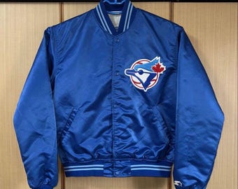 Vintage 90s Toronto Blue Jays Satin Bomber Jacket - Varsity Style
