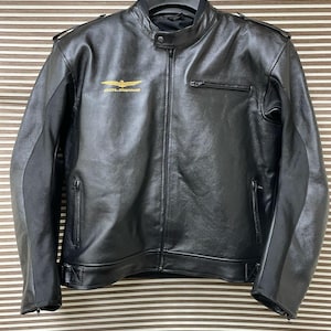 Goldwing Motorbike Racing Leather Jacket-Cowhide Leather And Certified Protectors-Free Shipping