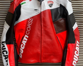 Ducati Corse バイクレーシングレザージャケット - 牛革と認定