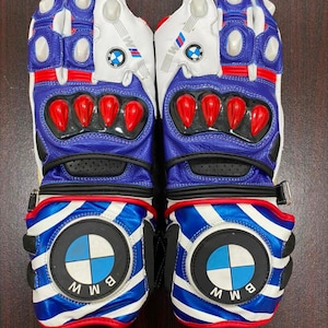 Bmw Motorbike Racing Leather Gloves
