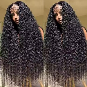 Deep Curly Brazilian Human Hair Wig | 22 Inch HD Transparent Lace Glueless Pre-Plucked Natural Black Long Luxury Unit for Daily Wear