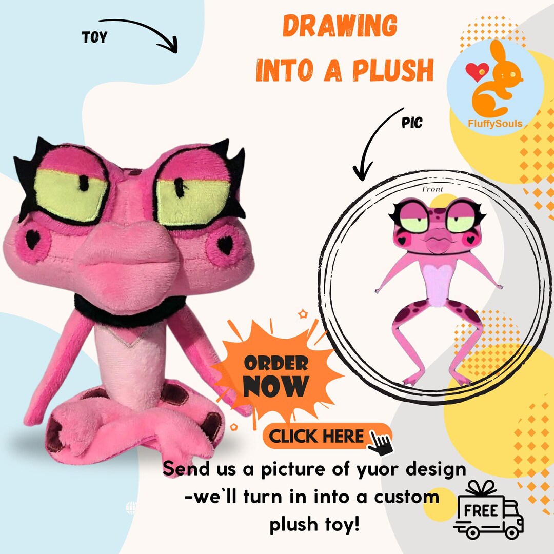 Custom Plush Toy From Drawing, Handmade Plushie, Custom Stuffed Toy ...