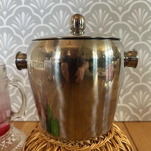 MCM Stainless Steel Ice Bucket Silver Vintage Ice Bucket Party Pool Party Ice Bucket Summer Spring