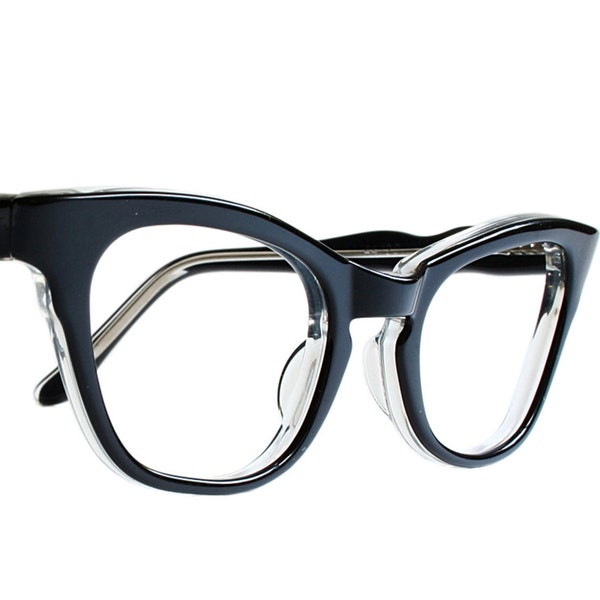 Black Cat Eye Glasses by Frame France L'Evrard