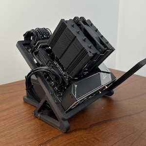 Mini ITX Open Bench Frame - Carbon Fiber - (PC Case) [ Power + Reset Switch Included ]